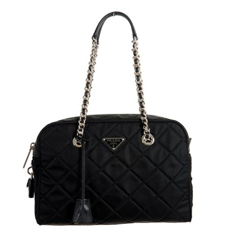 prada handbag black and white|large black prada handbags.